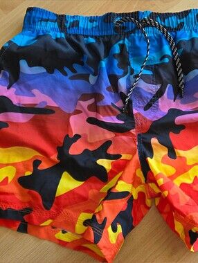 Guess Blue and Black Camo Swim Shorts